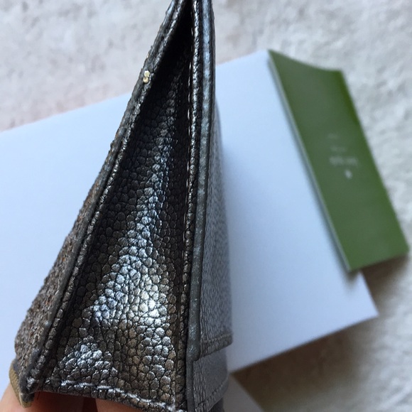 Kate Spade NWT Bitsy Laurel Way Glitter Gunmetal Silver Gold teensy bits - Picture 9 of 13